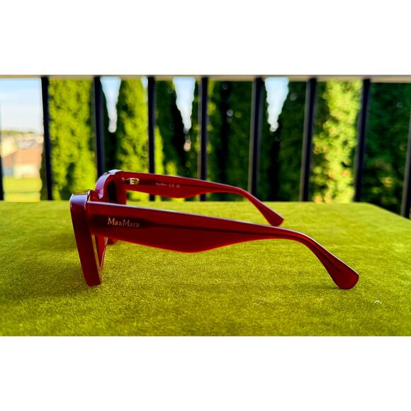 ?  NEW Max Mara Glimpse5 Geometric Cat-Eye Sunglasses (Shiny Crimson Red) main image 6